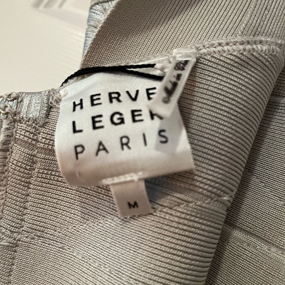 HERVE LEGER DEEP V BANDAGE DRESS - Picture 6 of 8